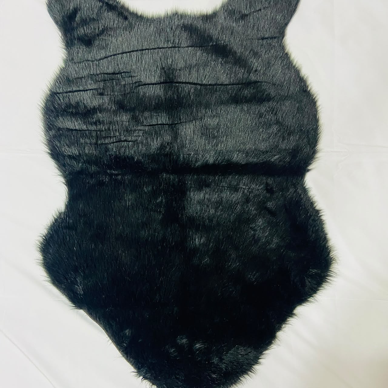 Black fluffy rug