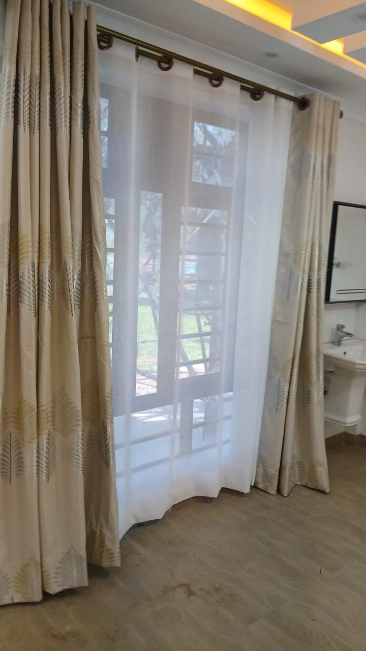 Golden leaf patterned curtain
