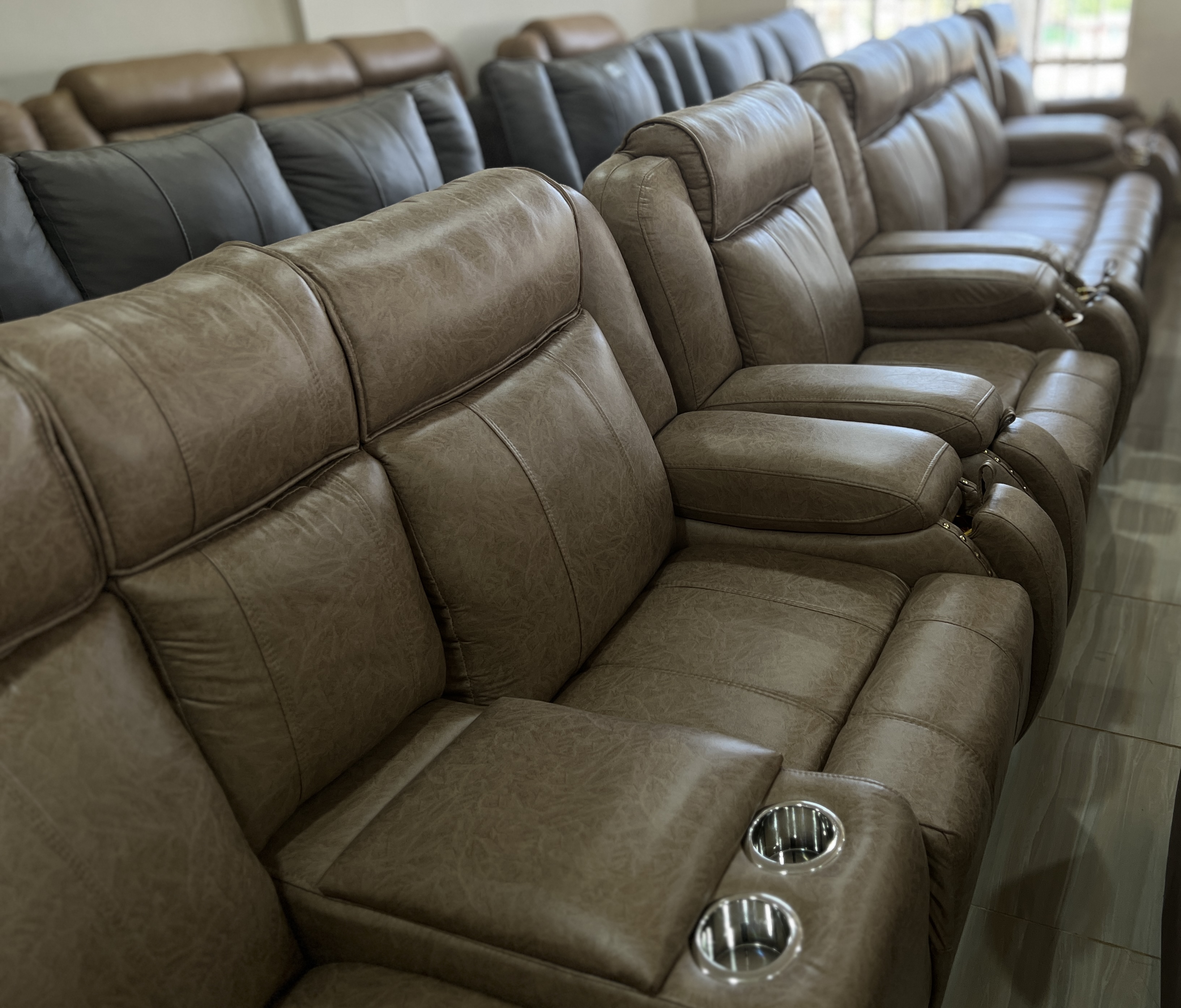 7 Seater Brown Leather sofa set
