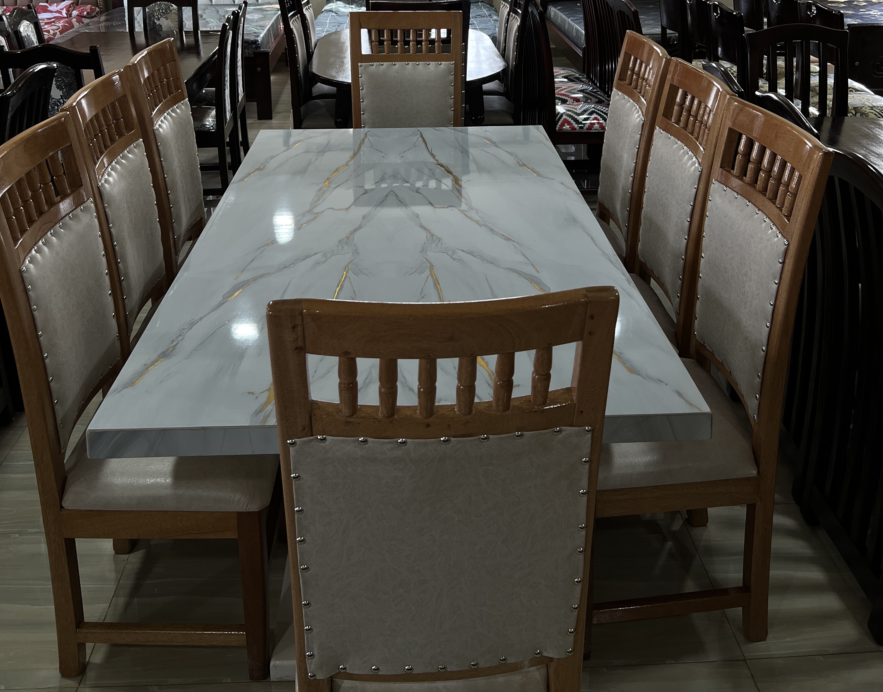 8-Seater Marble Dining Table