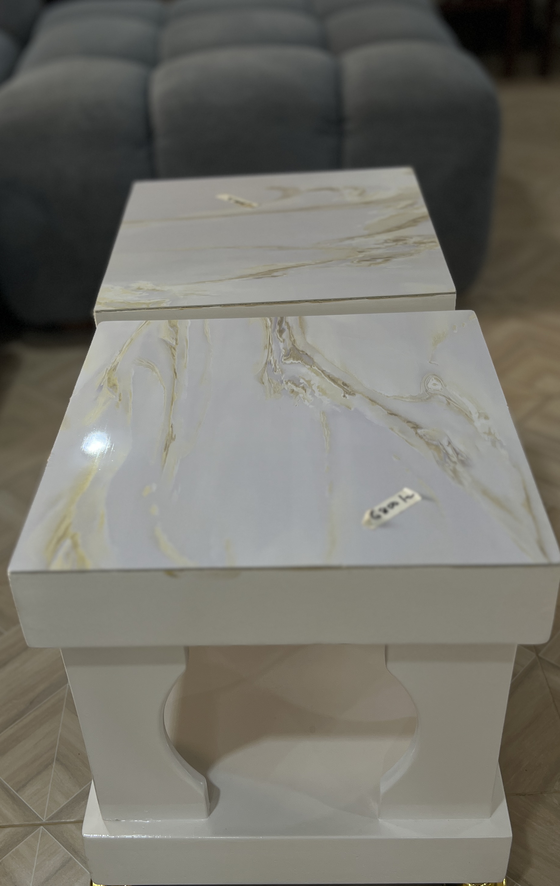 White marble stool