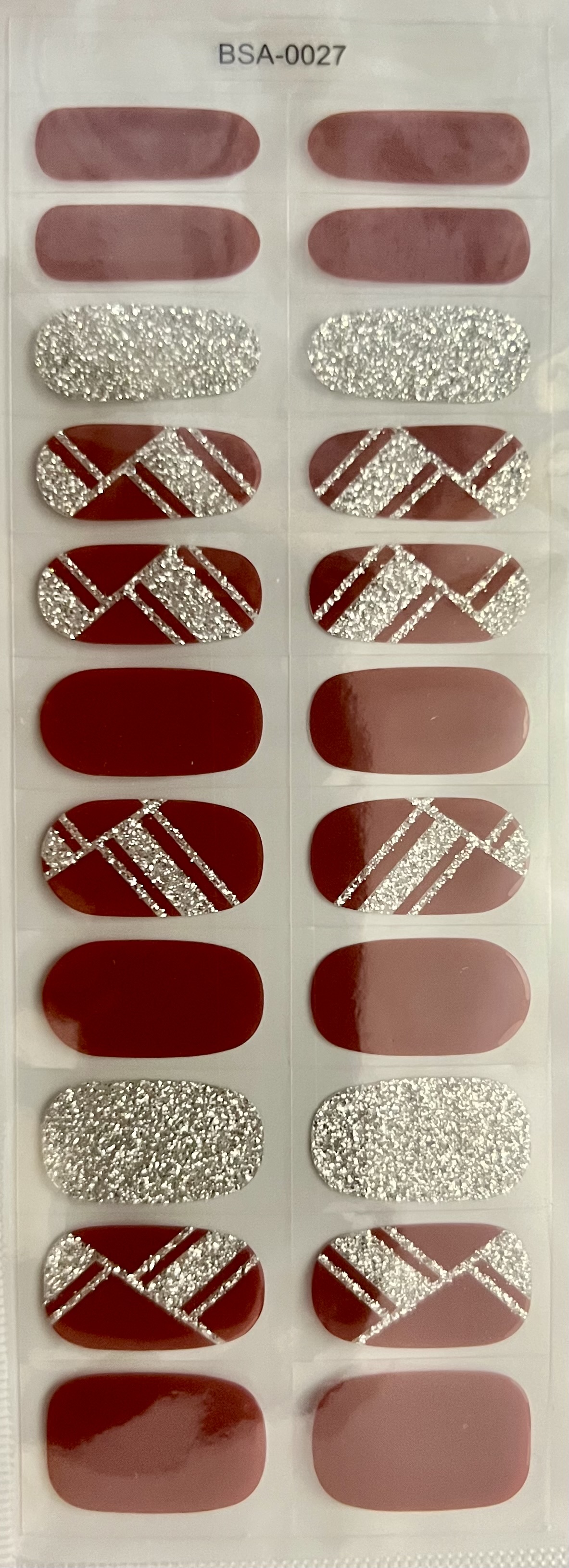 Maroon W/ Silver Glitters pattern (BSA-0027)