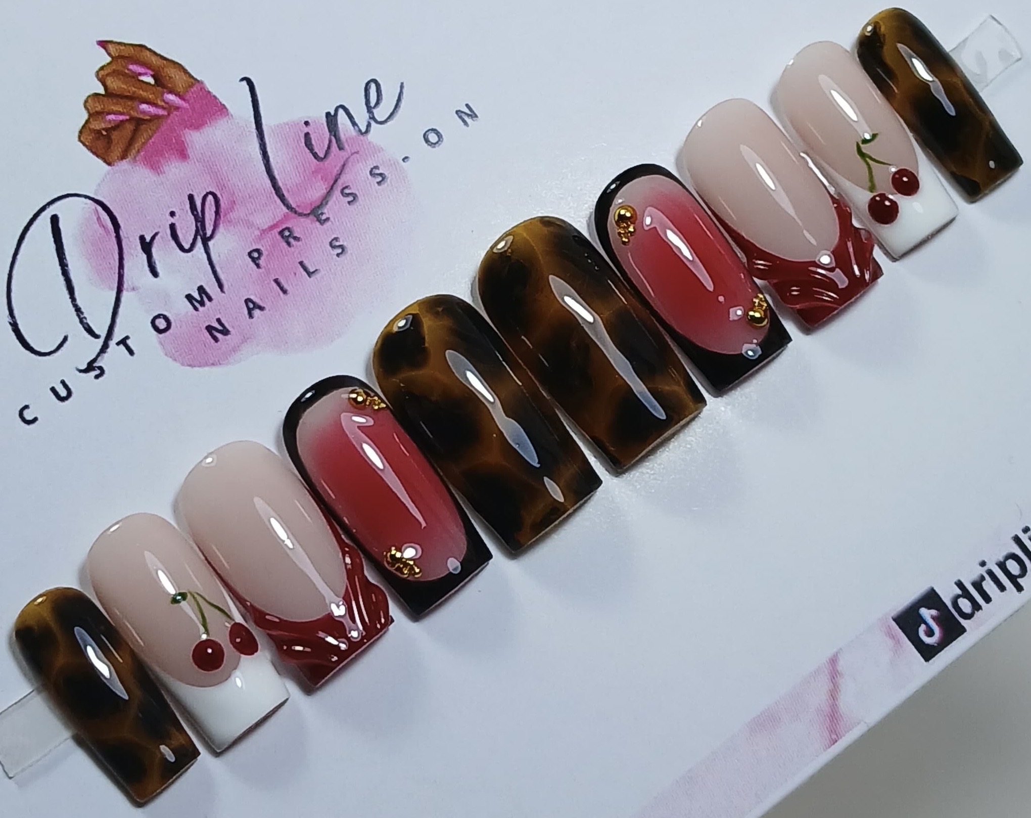 Almond Giraffe Pattern W/ Cherries