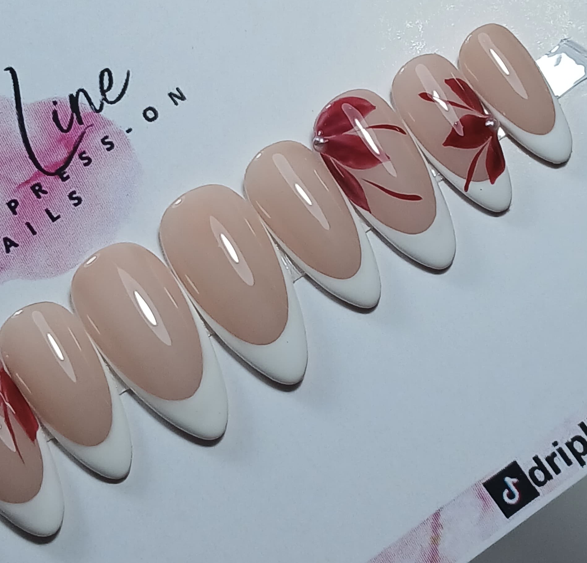 Almond W/ Red Flowers & White Tips