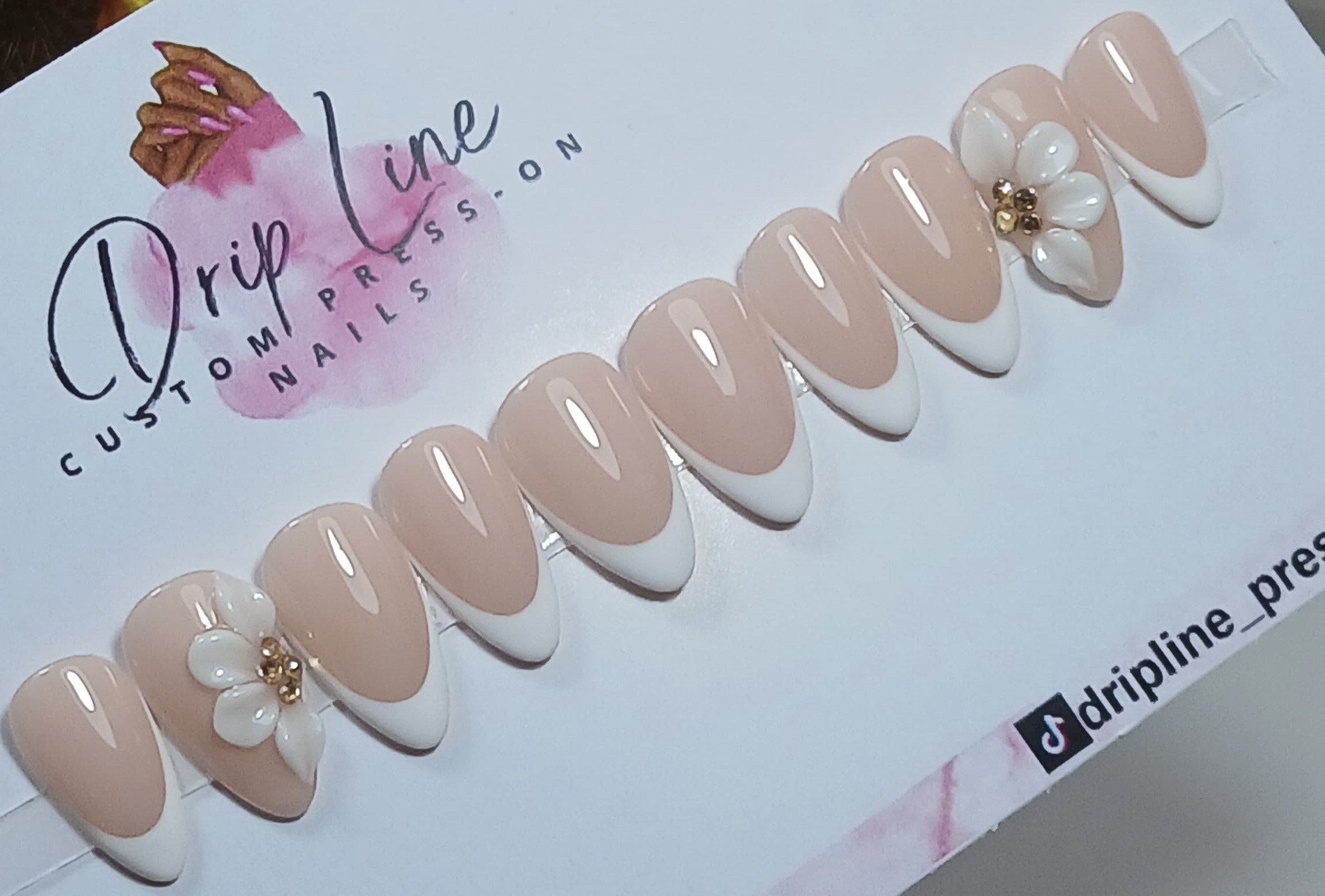 Bridal Almond W/ White & Gold Flowers