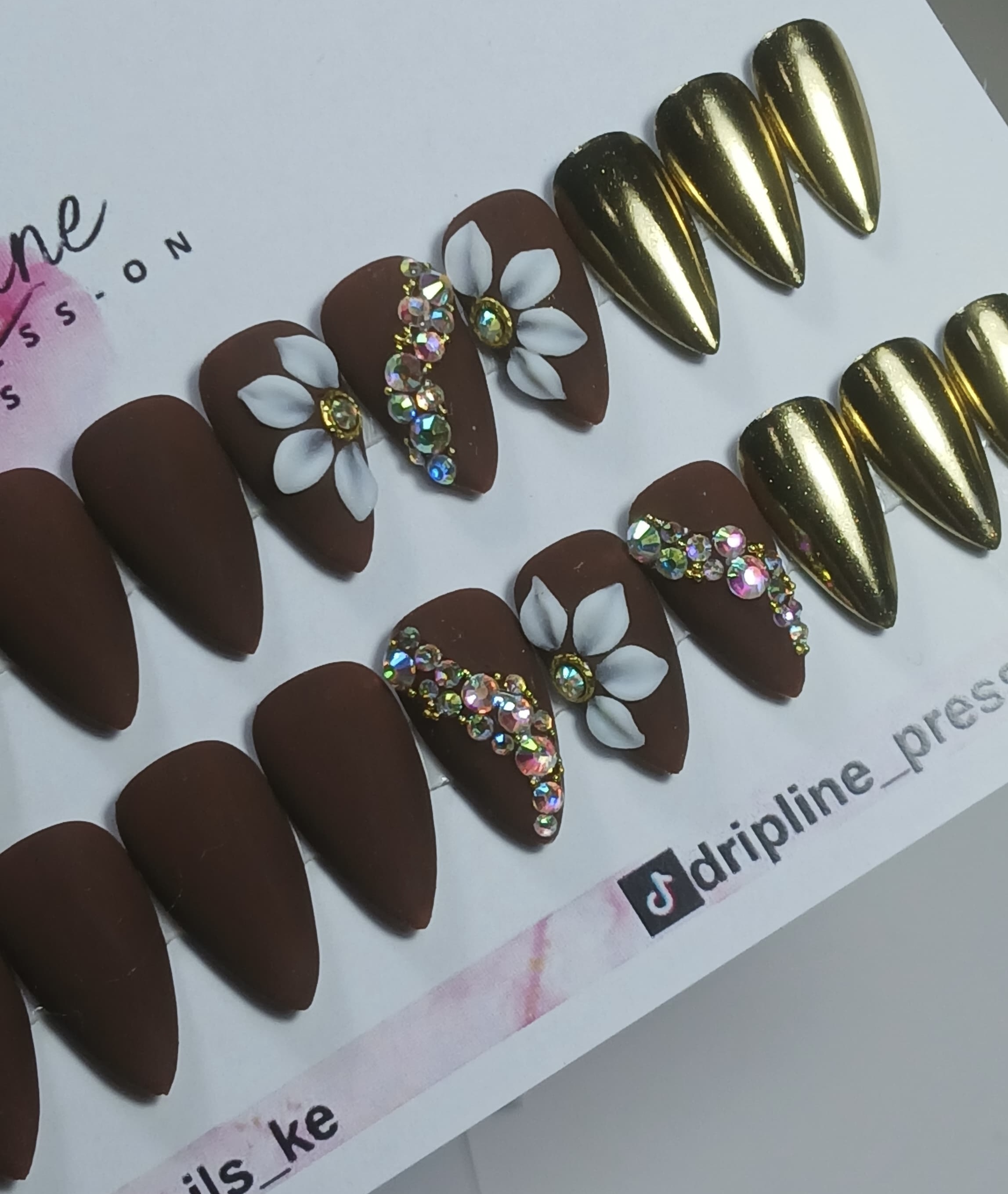 Brown & Golden W/ Flowers & Shimmer