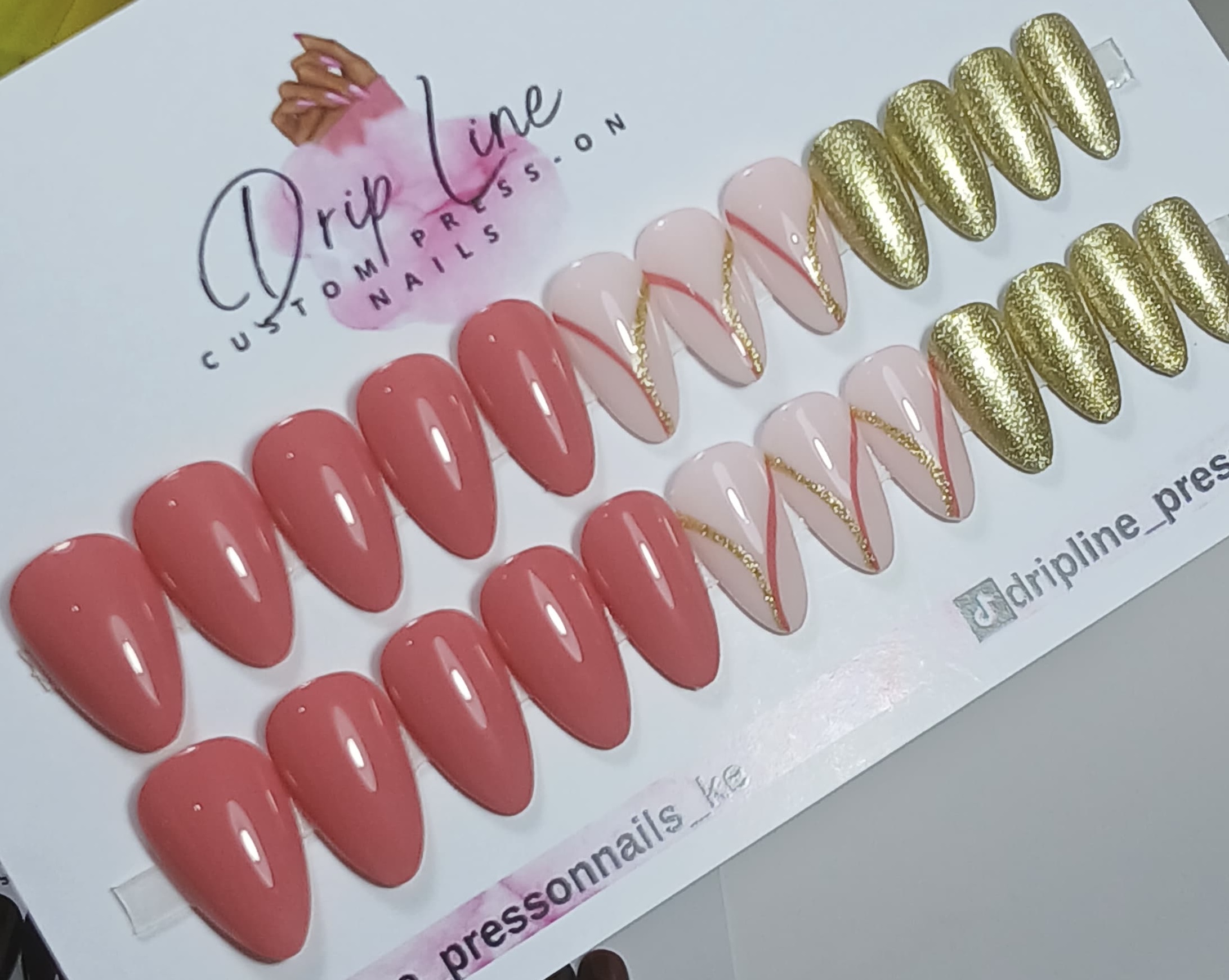 Pink & Gold W/ Swirl Design