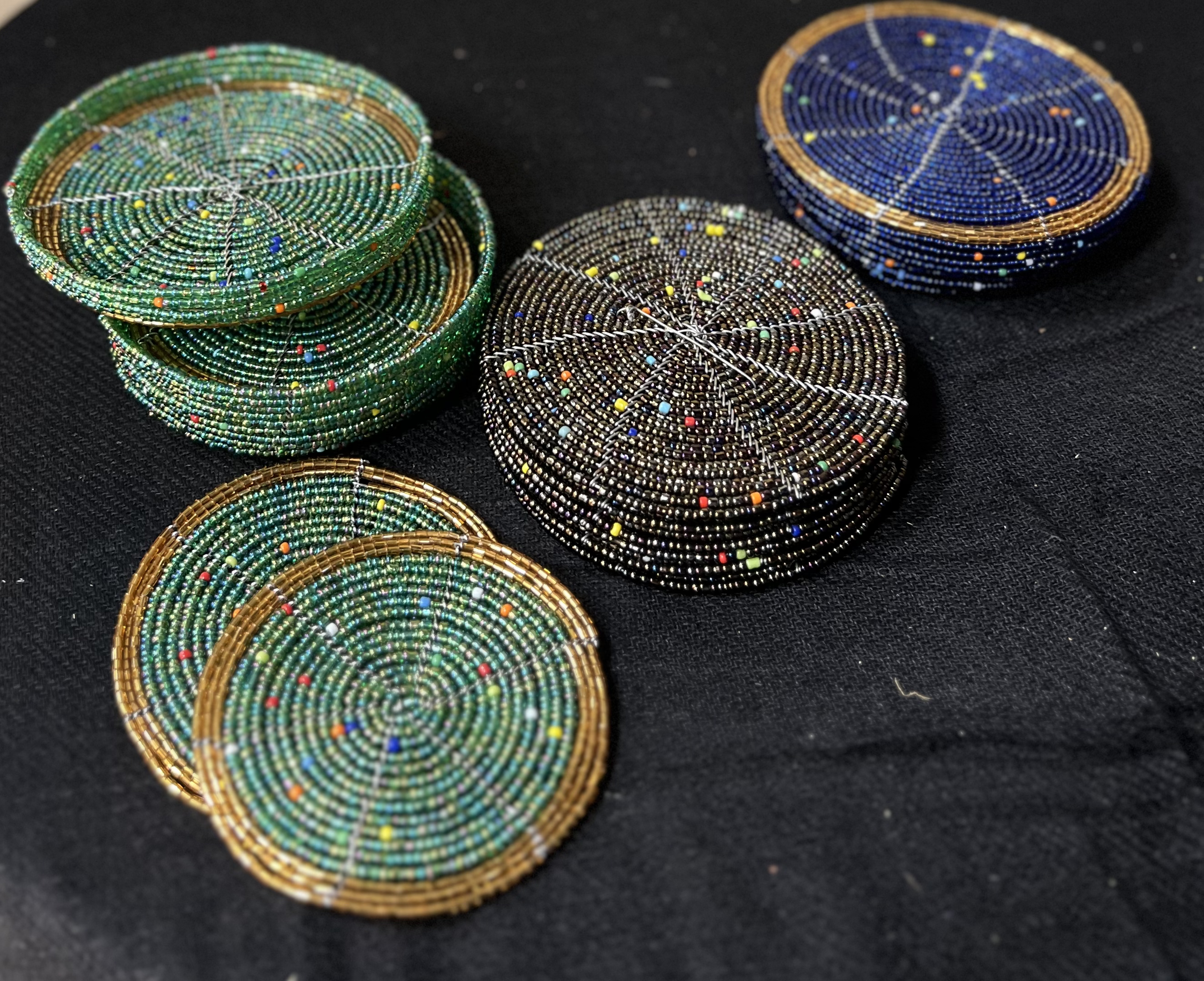 Beaded coasters