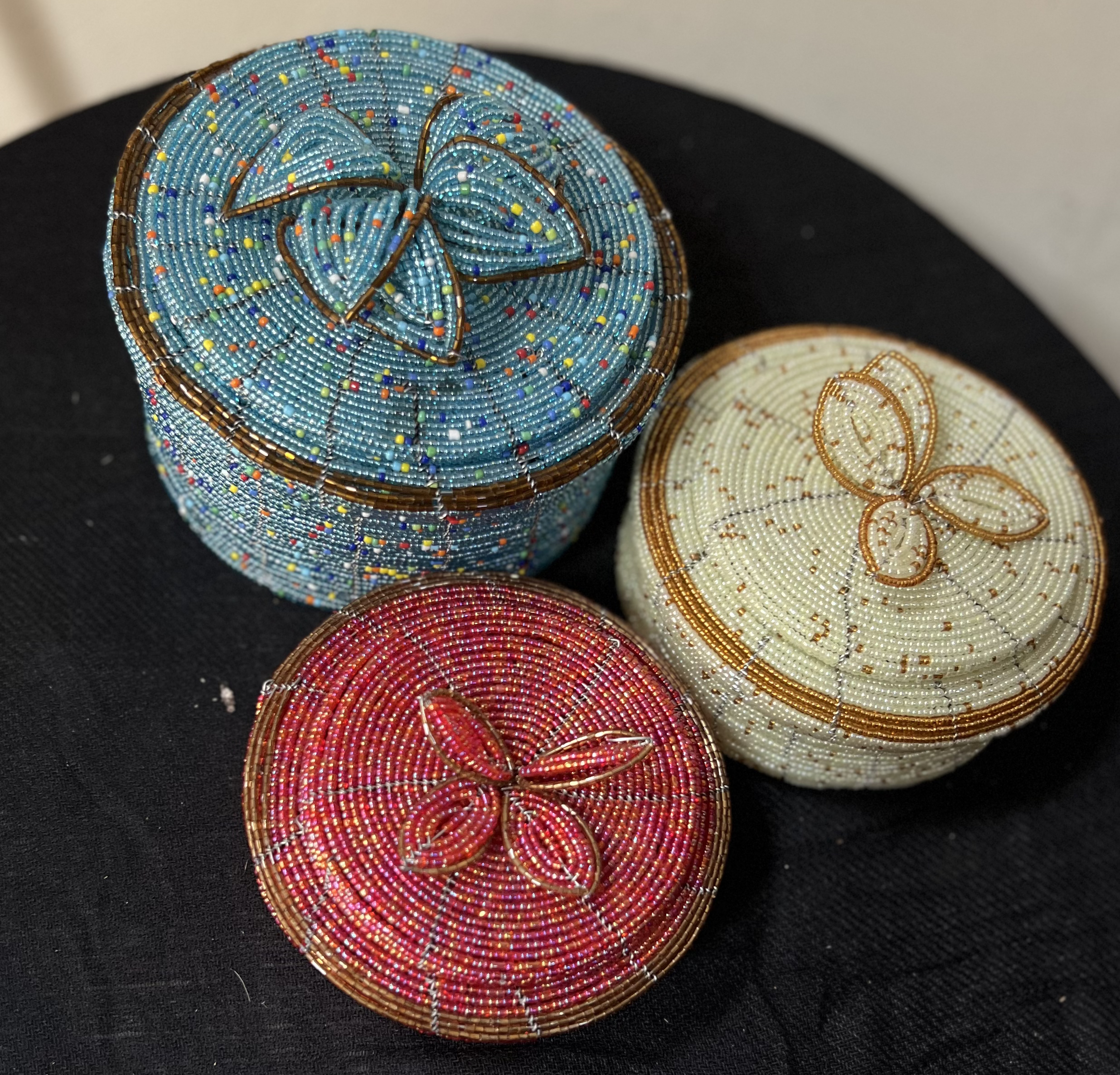 Beaded jewelery box