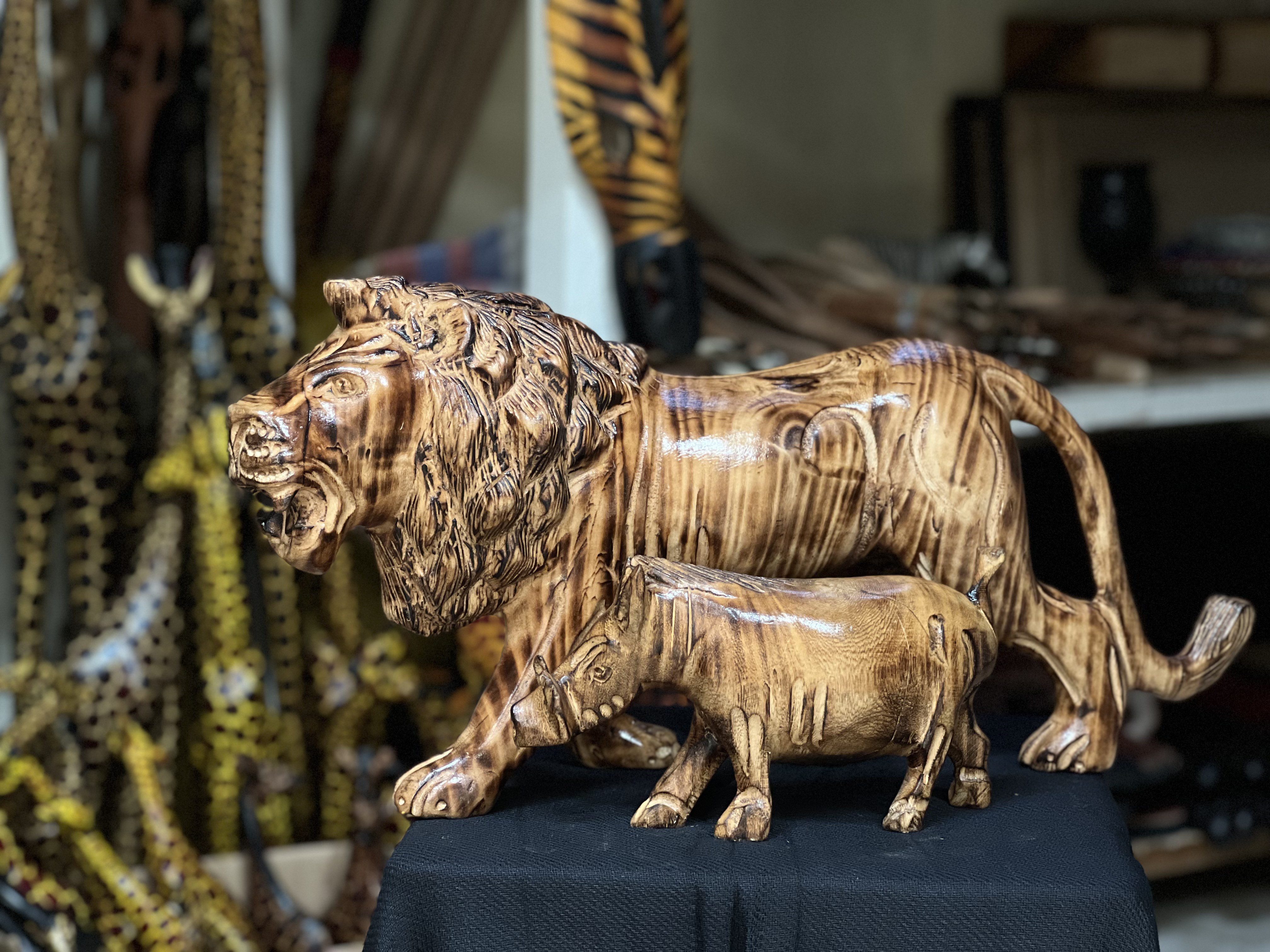 Big 5 wood carving