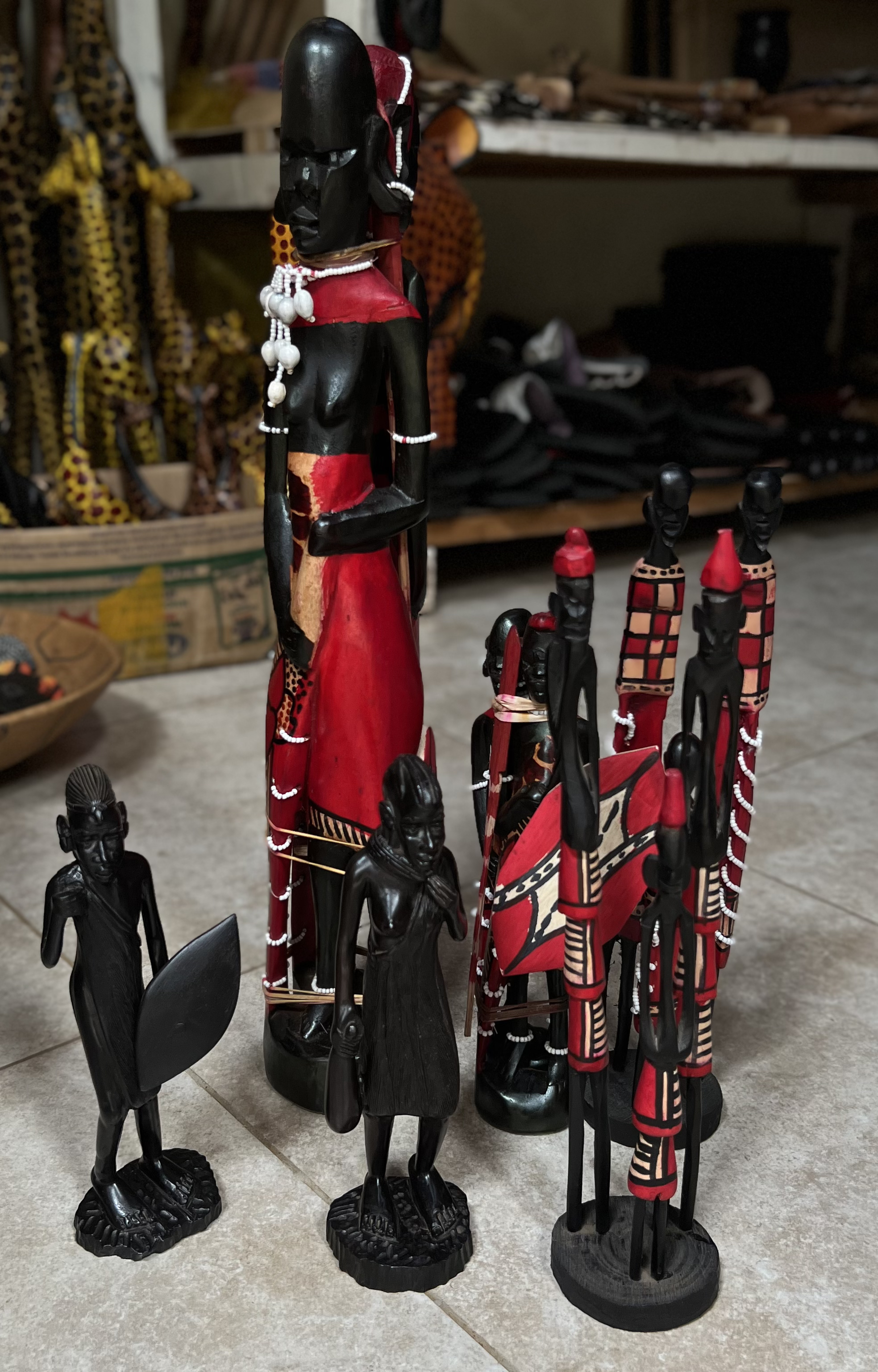 Maasai people wooden carvings