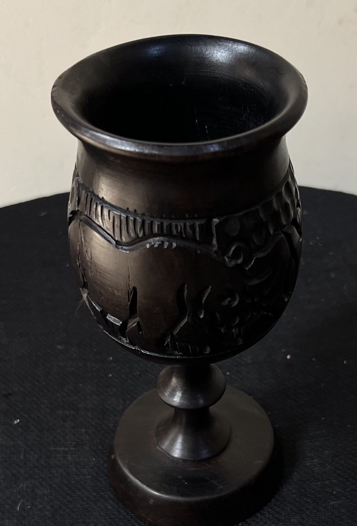 Wooden wine glass