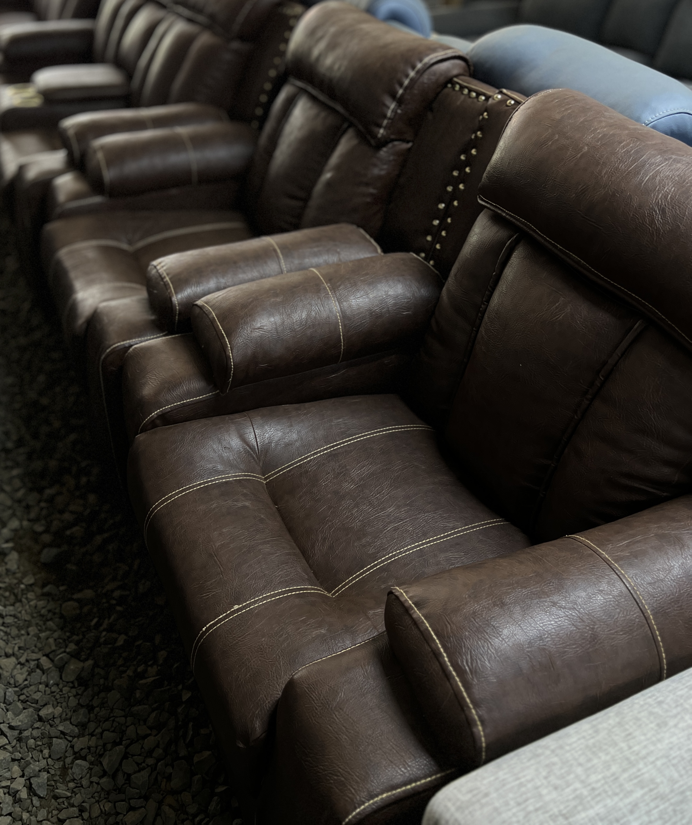 Dark brown leather seats-seven seater