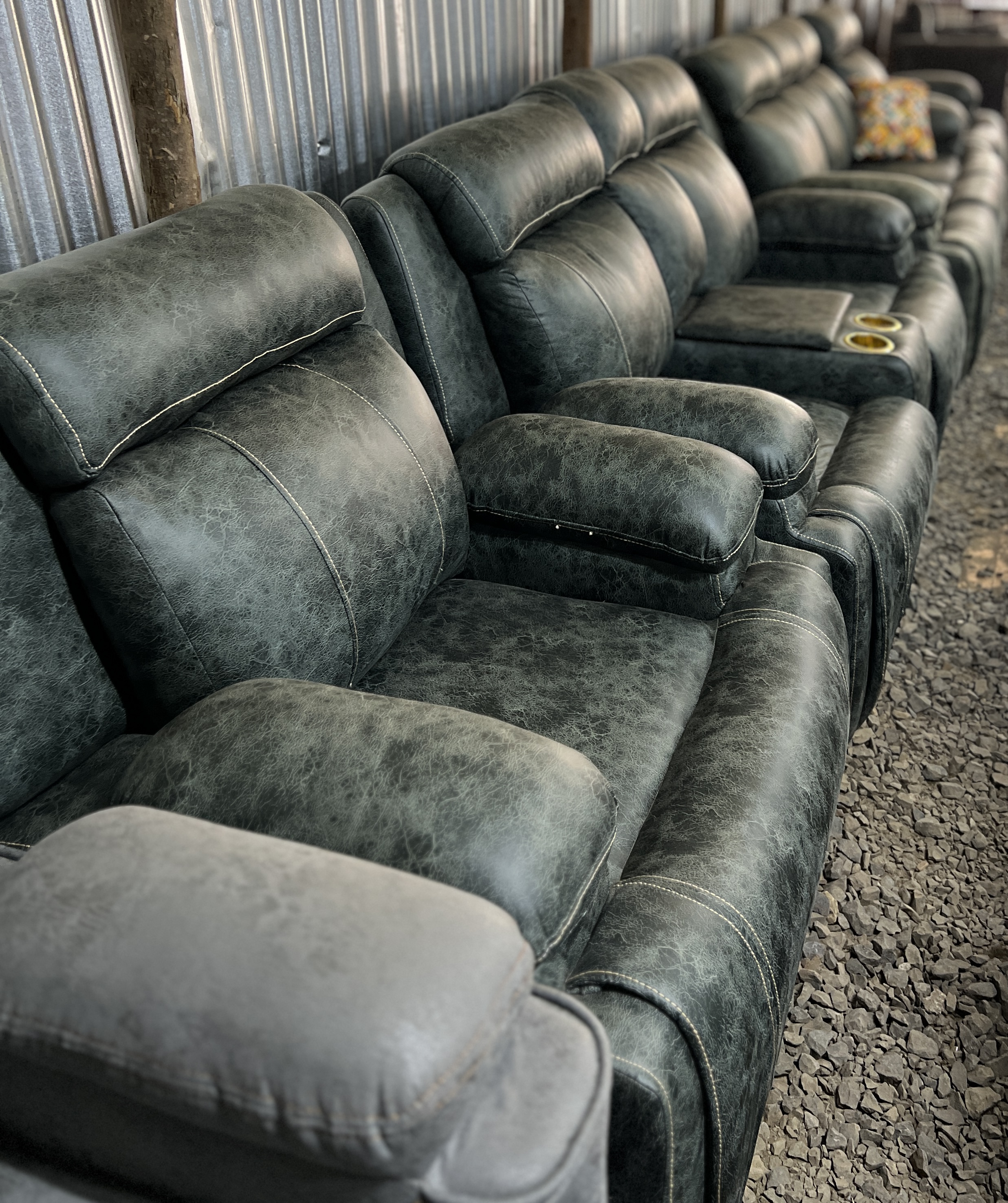 Green leather suade-seven seater