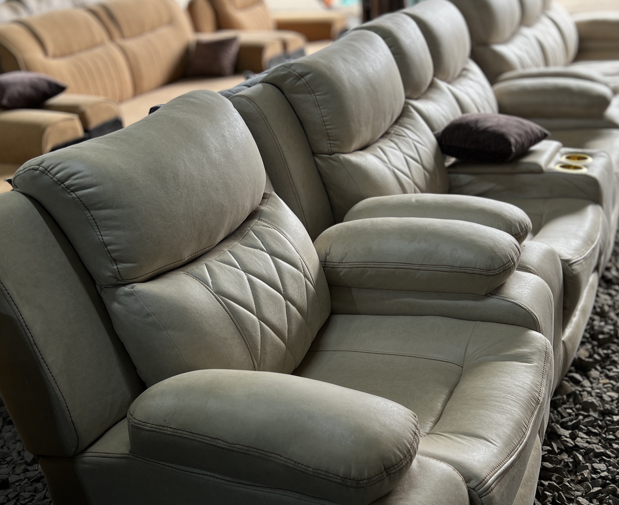Leather suade seven seater
