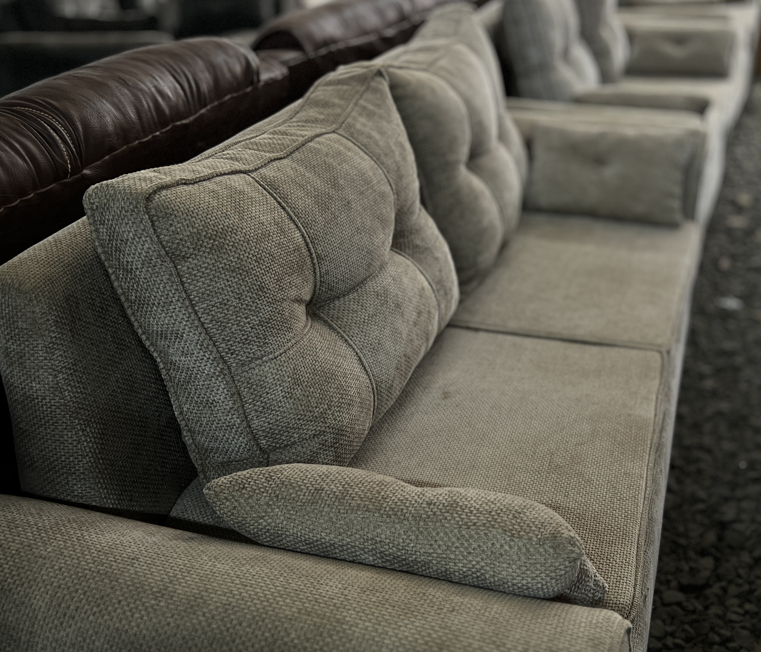 Beige couch-seven seater