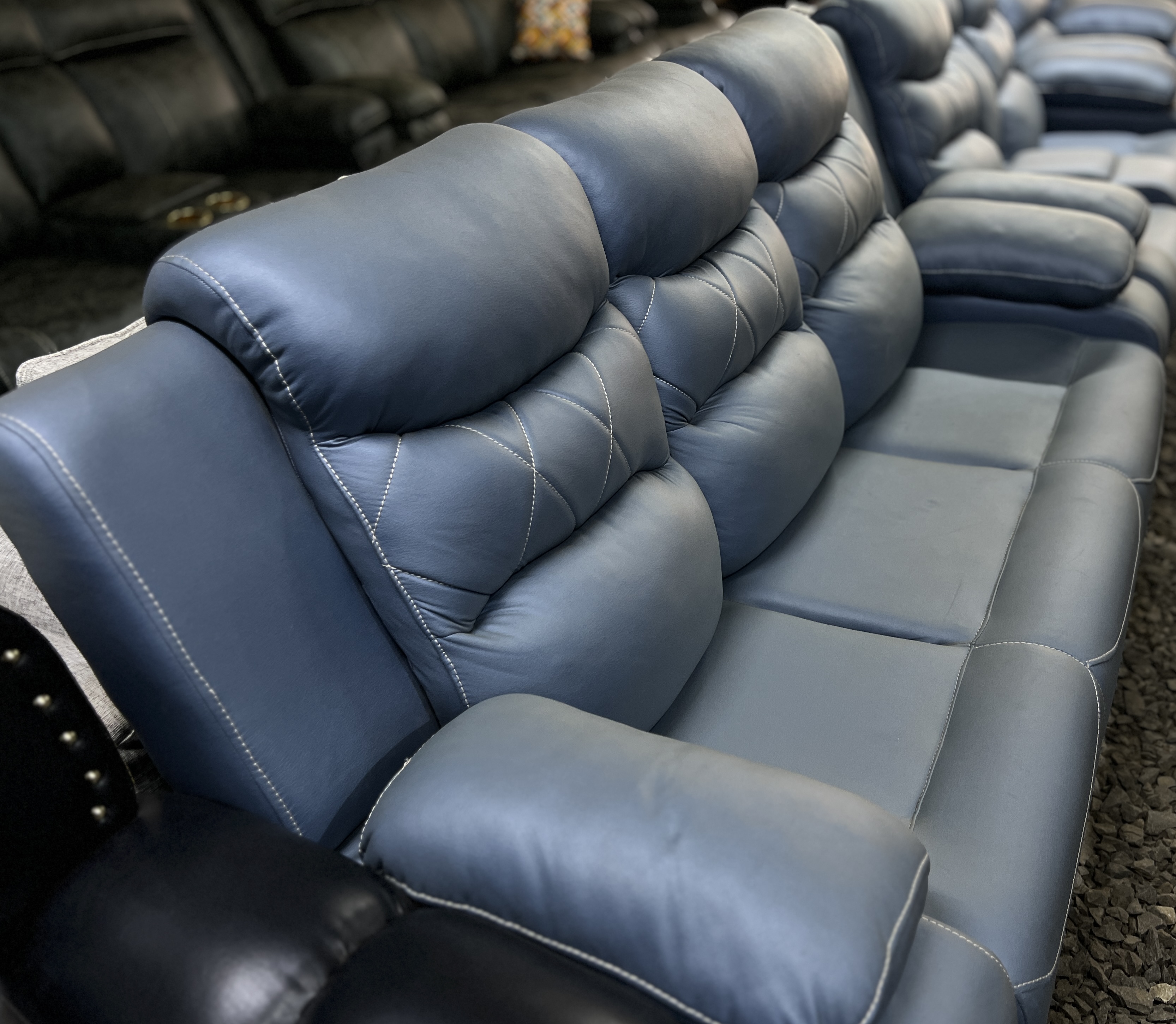 Pastel blue leather seats-seven seater